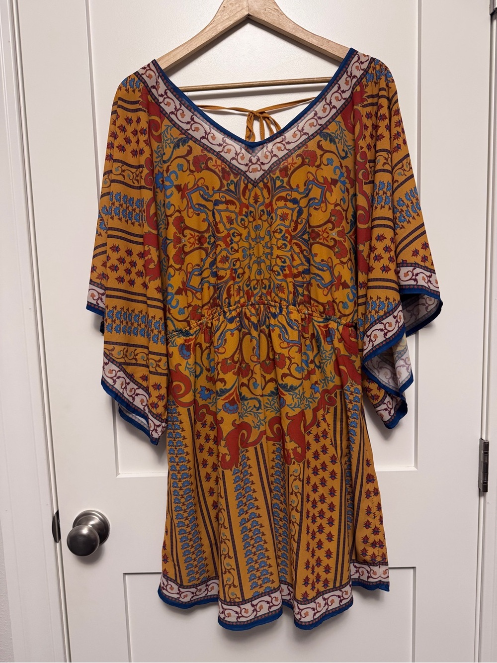 Flying Tomato Mustard Multi Bohemian Swim Cover-Up